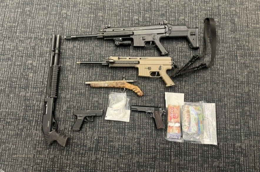 Items seized by the RCMP during searches of the Ahtahkakoop Cree Nation.