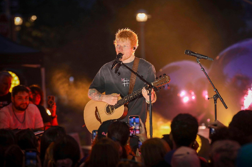 Singer-songwriter Ed Sheeran performs during Ed Sheeran's Play: Live from New York presented by TikTok at Domino Square in the Brooklyn borough of New York, Sept. 13, 2025.
