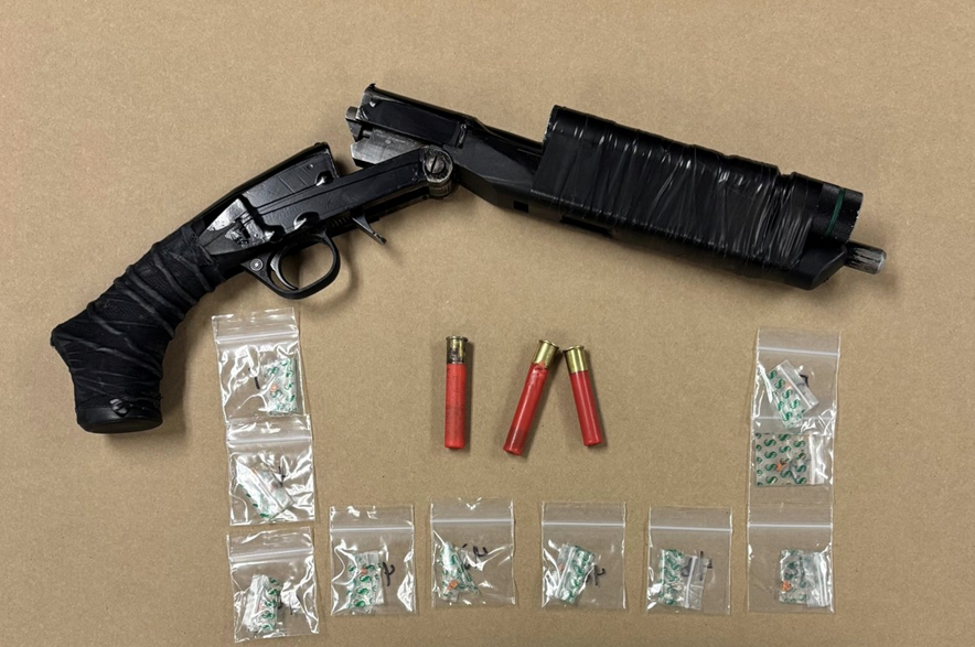 A shotgun seized by police in Saskatoon on Sept. 22, 2026.