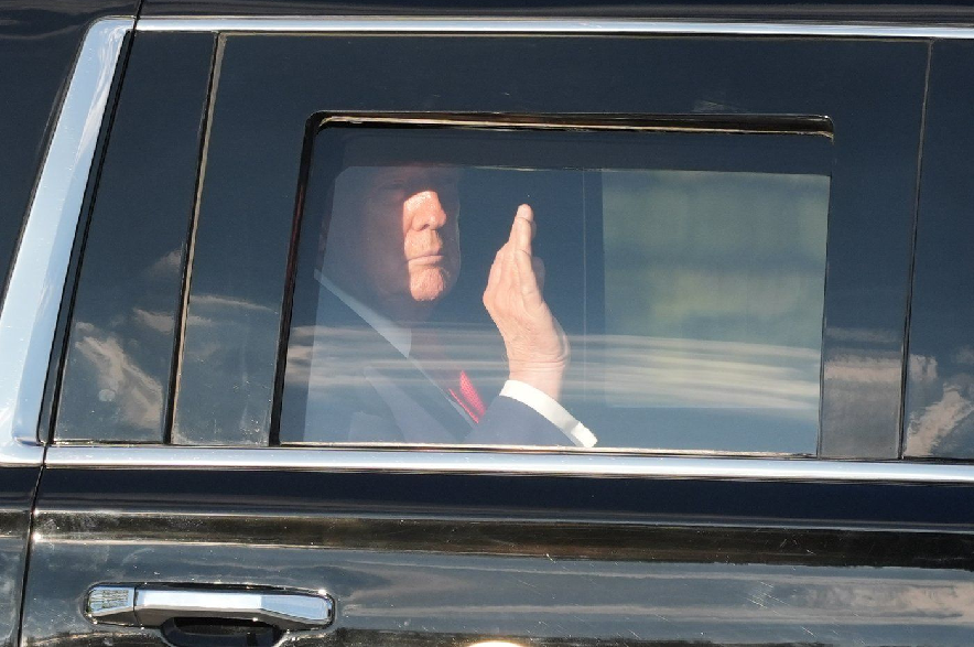 President Donald Trump arrives to board Marine One on the Ellipse near the White House, Friday, Sept. 18, 2026, in Washington.