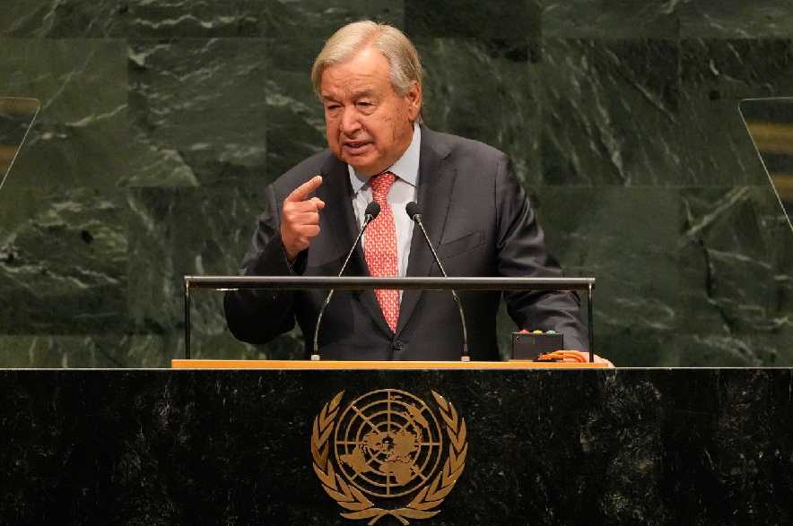 United Nations Secretary-General Antonio Guterres speaks during the 81st session of the United Nations General Assembly at United Nations headquarters, Tuesday, Sept. 22, 2026.