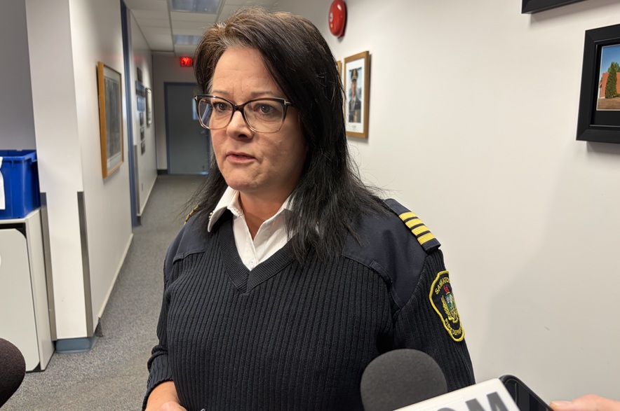 Yvonne Raymer, Saskatoon’s deputy fire chief, speaks to reporters on Sept. 24, 2026