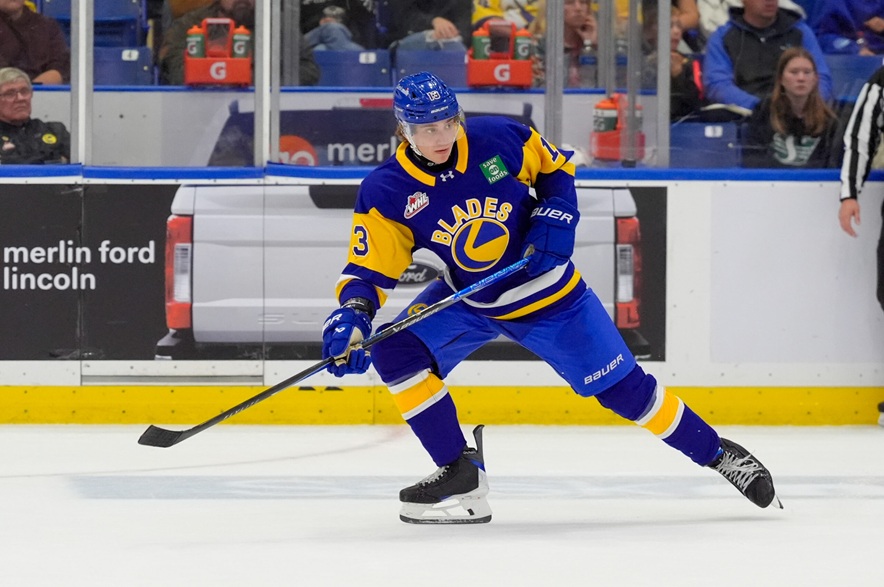 Saskatoon Blades defenceman Isaac Poll