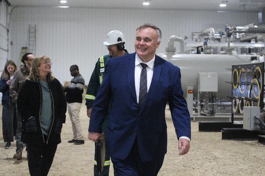 Swift Current Mayor Al Bridal touring the Stewart Valley Helium Purification Plant on Thursday, Sept. 15, 2026.