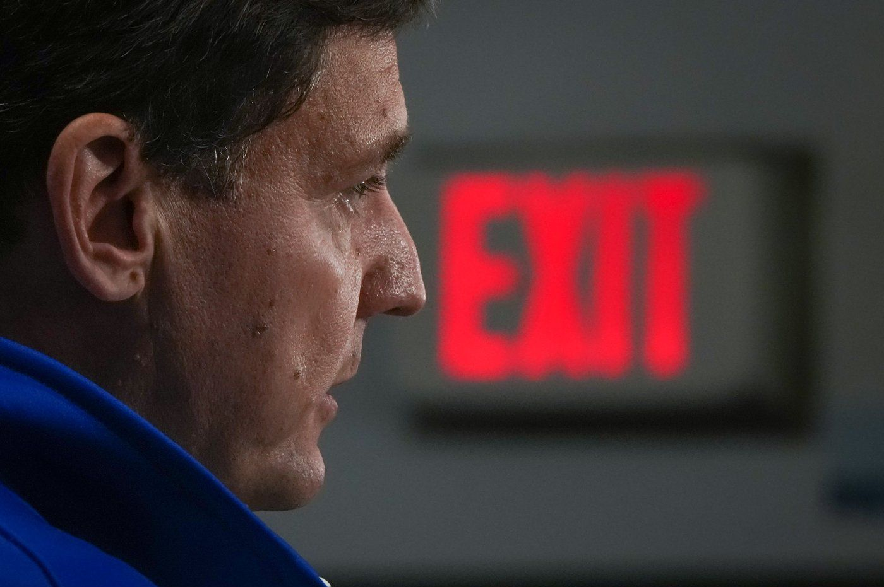 B.C. NDP Leader David Eby speaks during a provincial election campaign stop at the Victoria Curling Club, in Victoria, B.C., on Monday, Oct. 5, 2026.