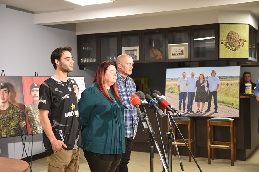 Byron, Patricia and Roland Farrell are grieving the loss of brother and son Shaun, who was killed in Wainwright on Saturday.
