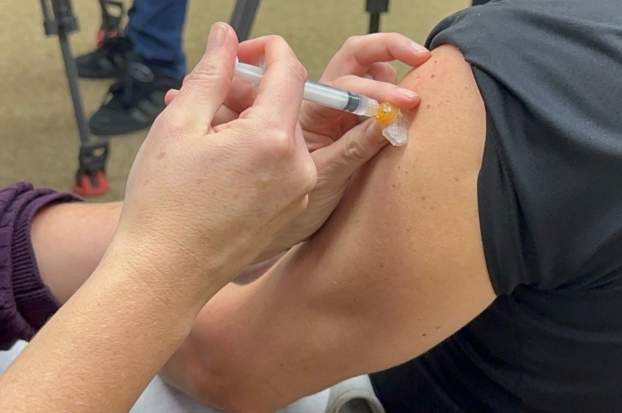 A shot of a person receiving a flu shot on Oct. 13, 2026.