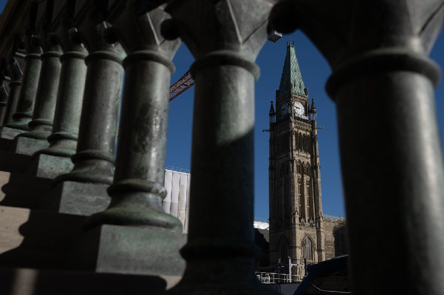 The Peace tower is seen on Parliament Hill in Ottawa, Monday, Sept. 21, 2026. Parliament resumes today following the summer recess.