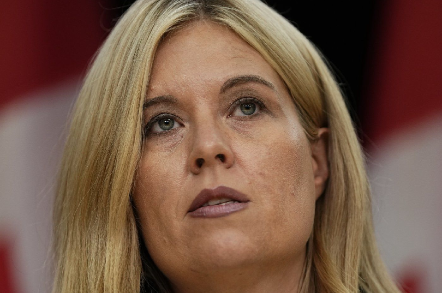Conservative MP Michelle Rempel Garner speaks at a news conference at the National Press Theatre in Ottawa, on Thursday, Aug. 27, 2026.