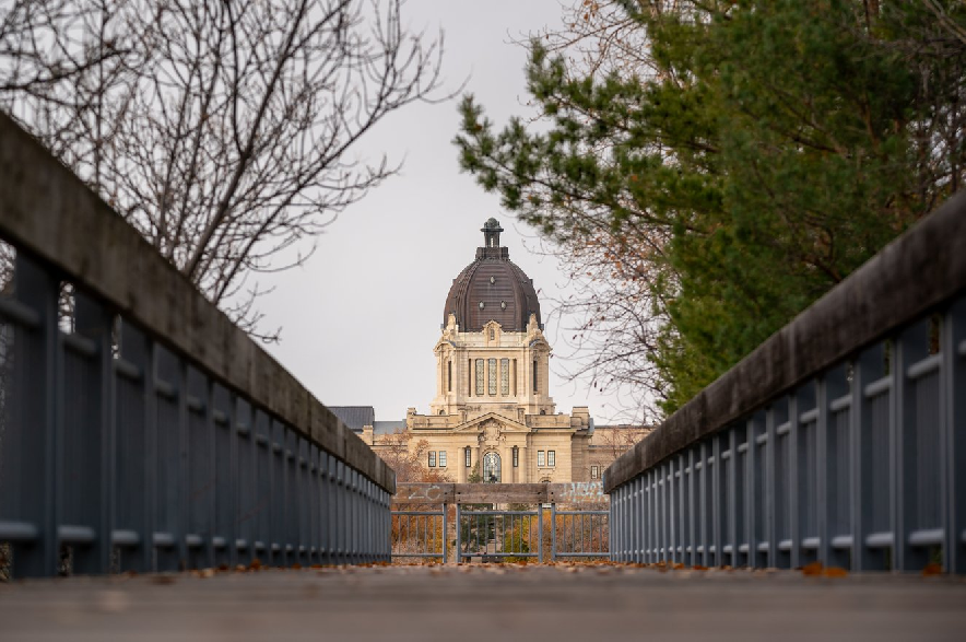 The Saskatchewan Legislative Building can be seen from Trafalgar Overlook in Regina, Thursday, Oct. 24, 2024.