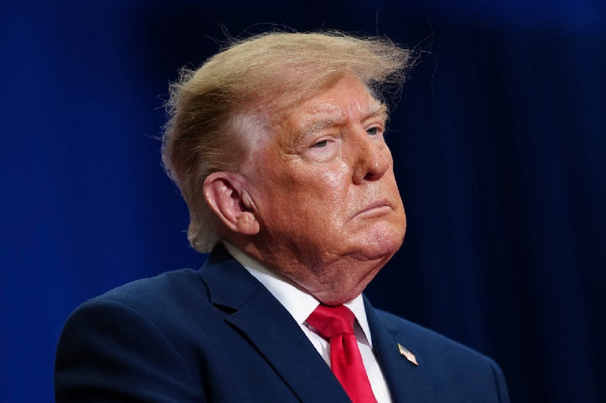 President Donald Trump speaks during a campaign rally at McMorran Place Sports and Entertainment Center, Sunday, Oct. 25, 2026, in Port Huron, Mich.