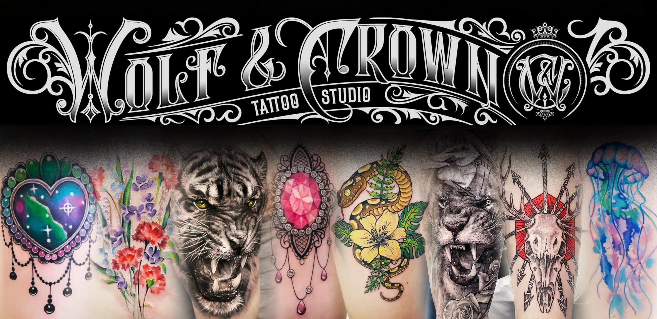 Wolf and Crown Tattoo