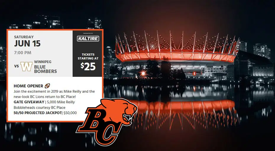 Tickets to the BC Lions Home Opener 102.7 THE PEAK Alternative