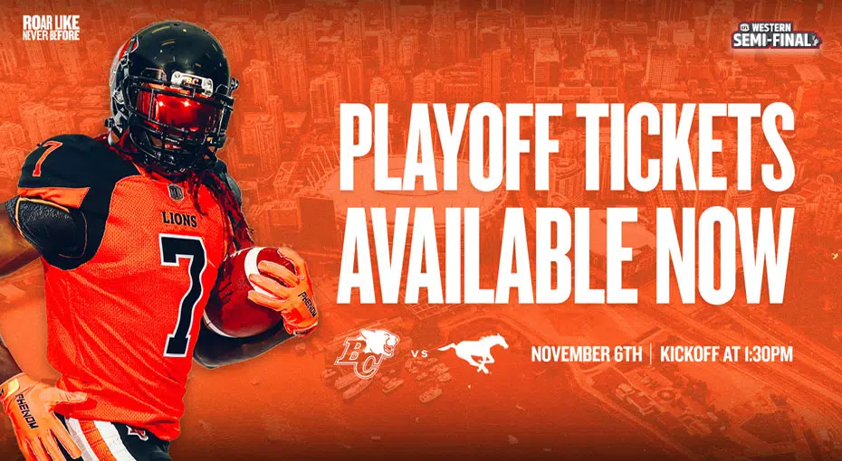 Win BC Lions Playoff tickets! 102.7 THE PEAK Alternative Vancouver.