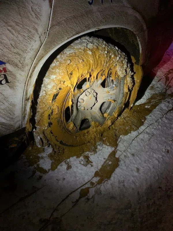 Oilfield material spill causing havoc on highways in Thorsby area