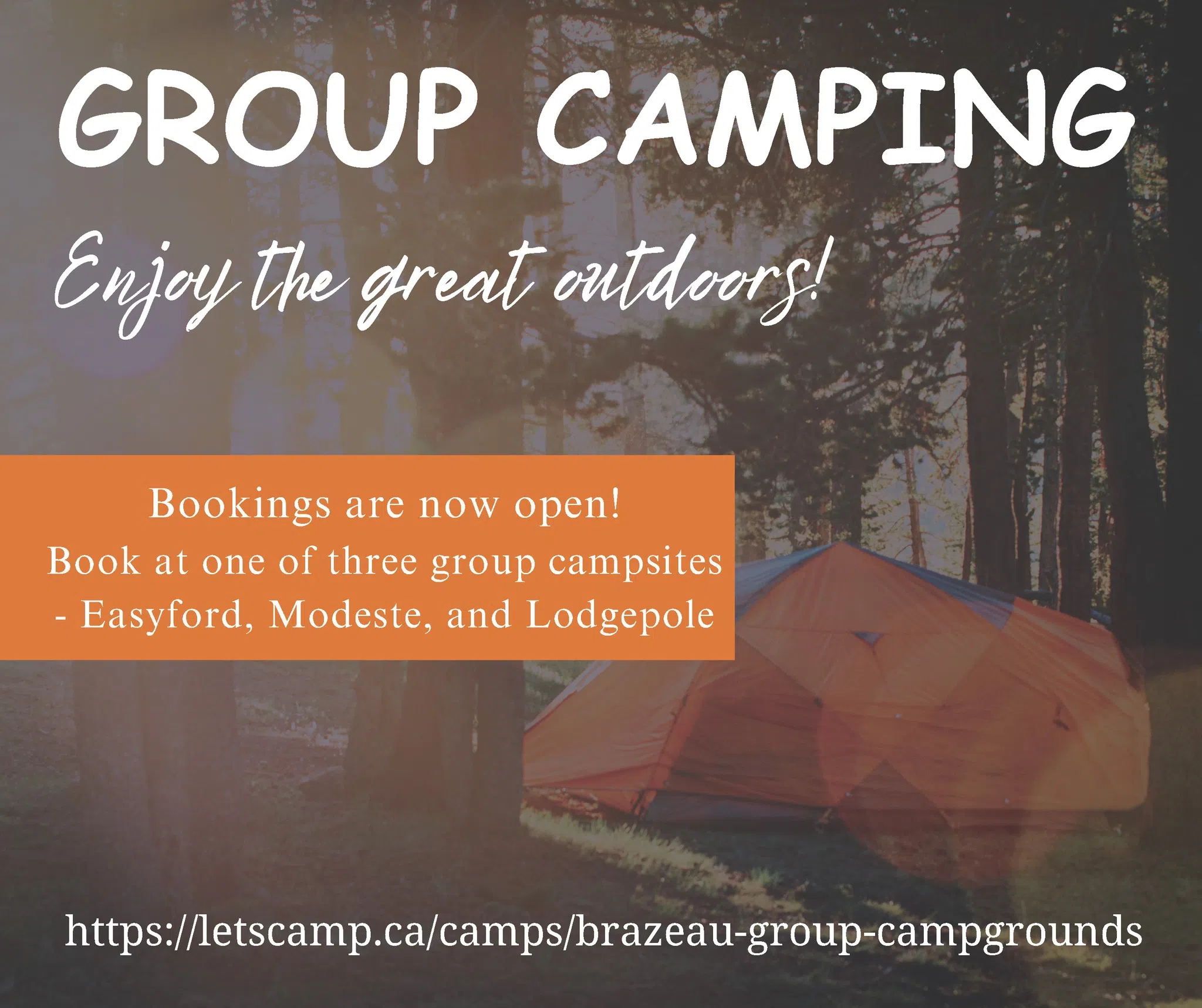Group campsite bookings now open for Brazeau County