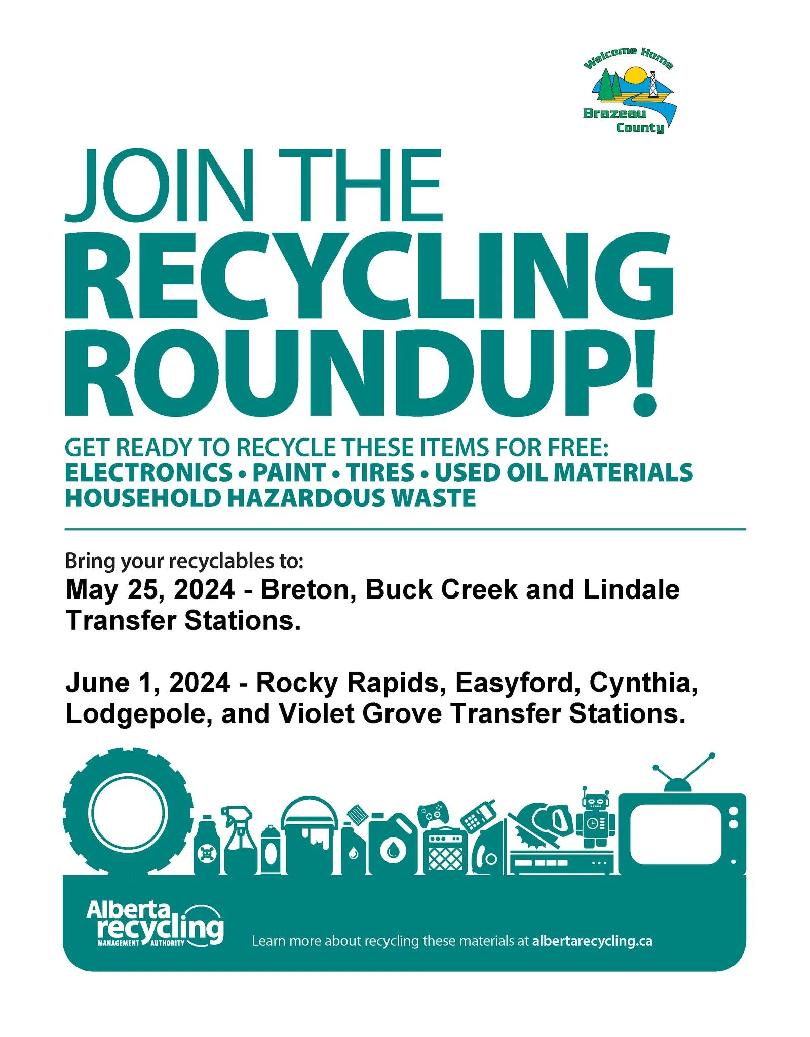 Brazeau County Household Hazardous Waste Roundup days