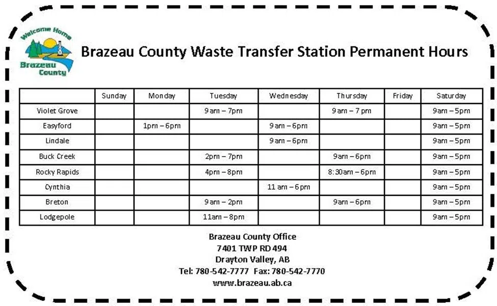 Brazeau County residents set to receive new Transfer Station Identification Cards