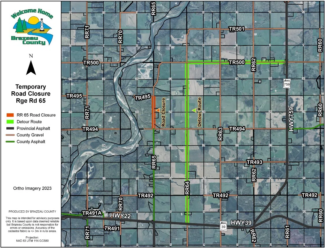 Road Closure in Brazeau County