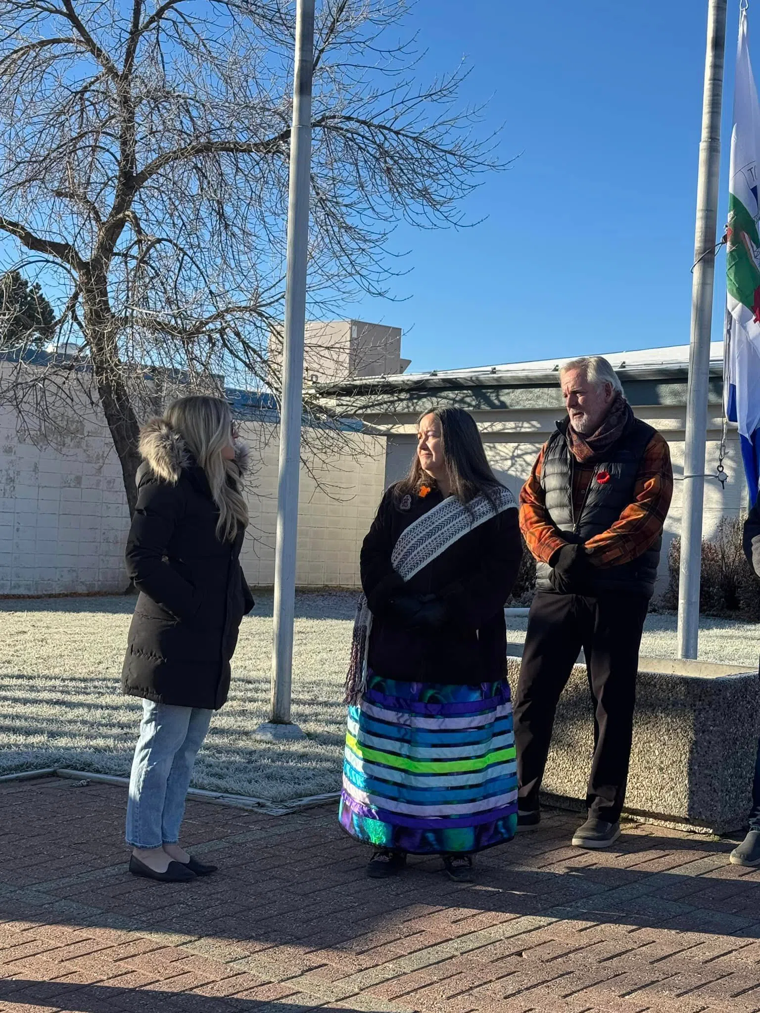 Drayton Valley Mayor participates in flag-raising ceremony for Metis Week