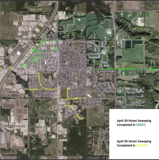 Drayton Valley street sweeping for April 30