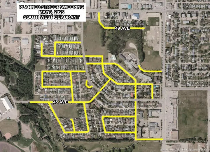 Drayton Valley street sweeping - May 6