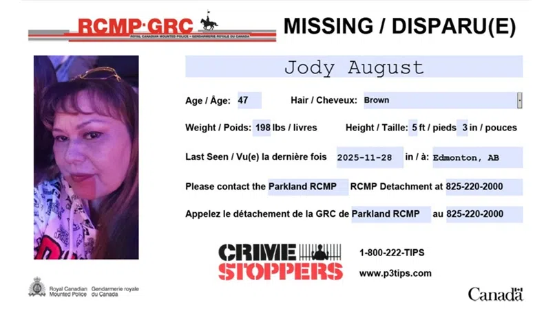 MISSING: Jody August, 47, of Edmonton