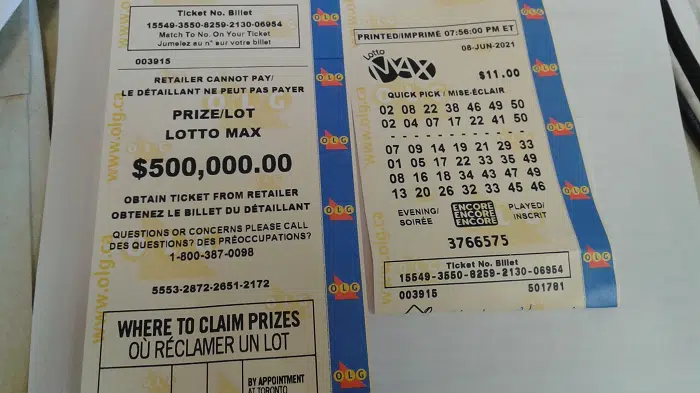 Winning lotto max deals ticket