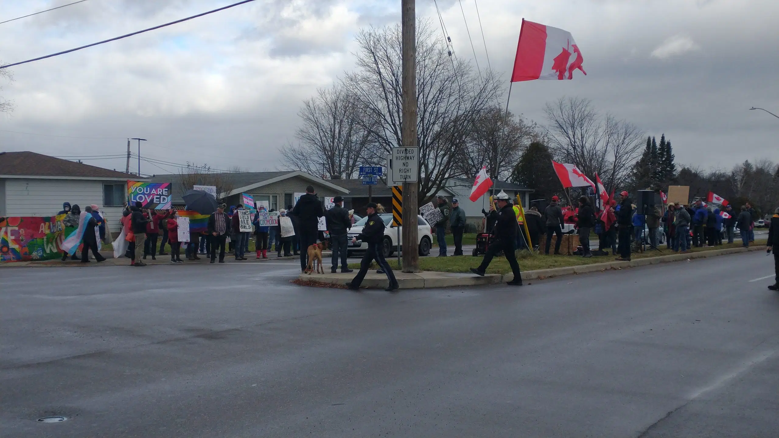 Walkout At St. Joesphs Met With Counter-protest On Barnet Boulevard 