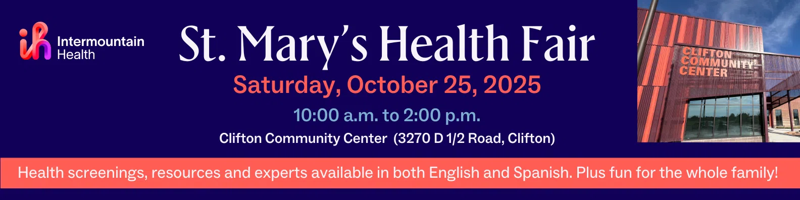 Feature: https://www.visitgrandjunction.com/event/st-mary%E2%80%99s-health-fair/1581/