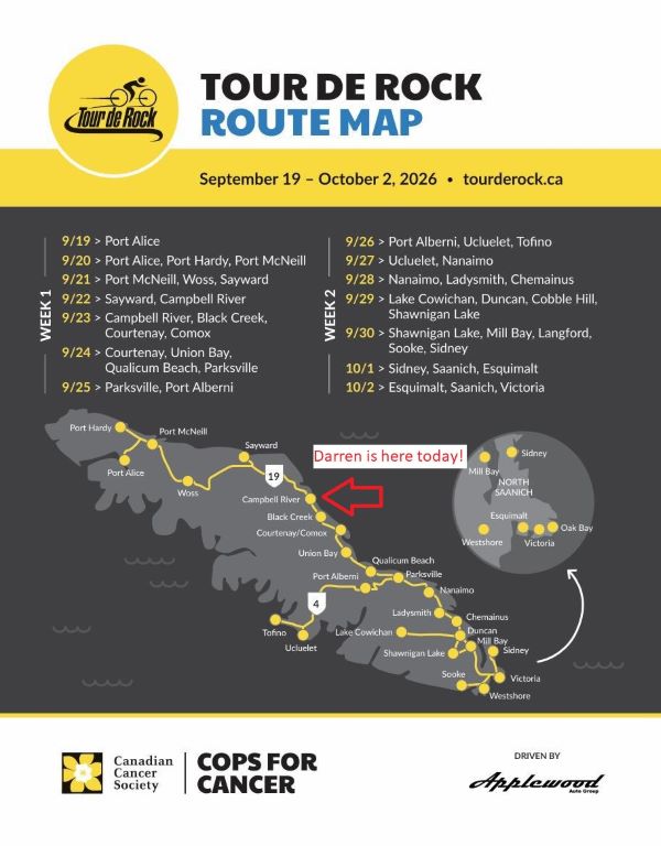 For the Kids: Port Alberni RCMP Officer Darren Karn's Tour De Rock Journey, Part 1