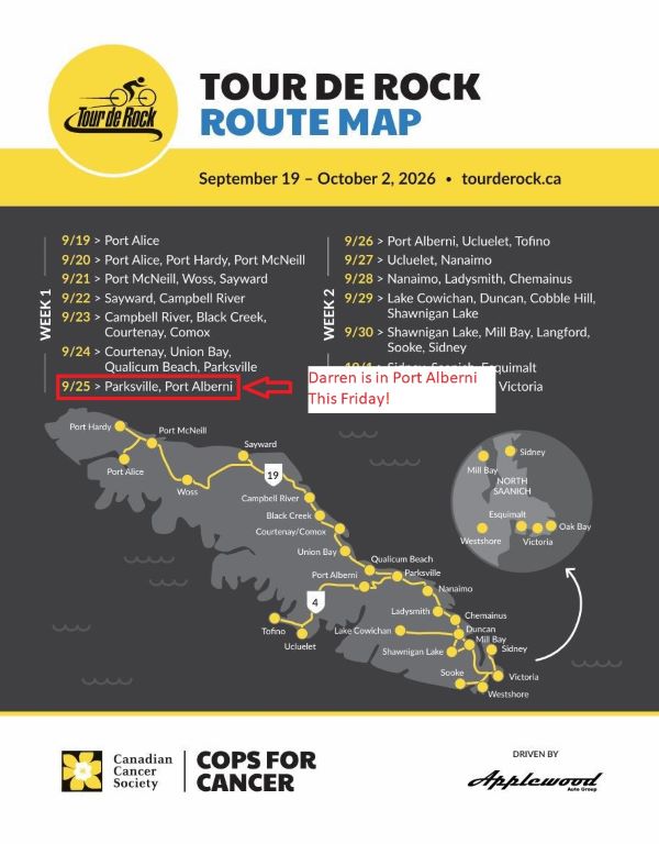 Candy Break! Port Alberni RCMP Officer Darren Karn's Tour De Rock Journey, Part 2