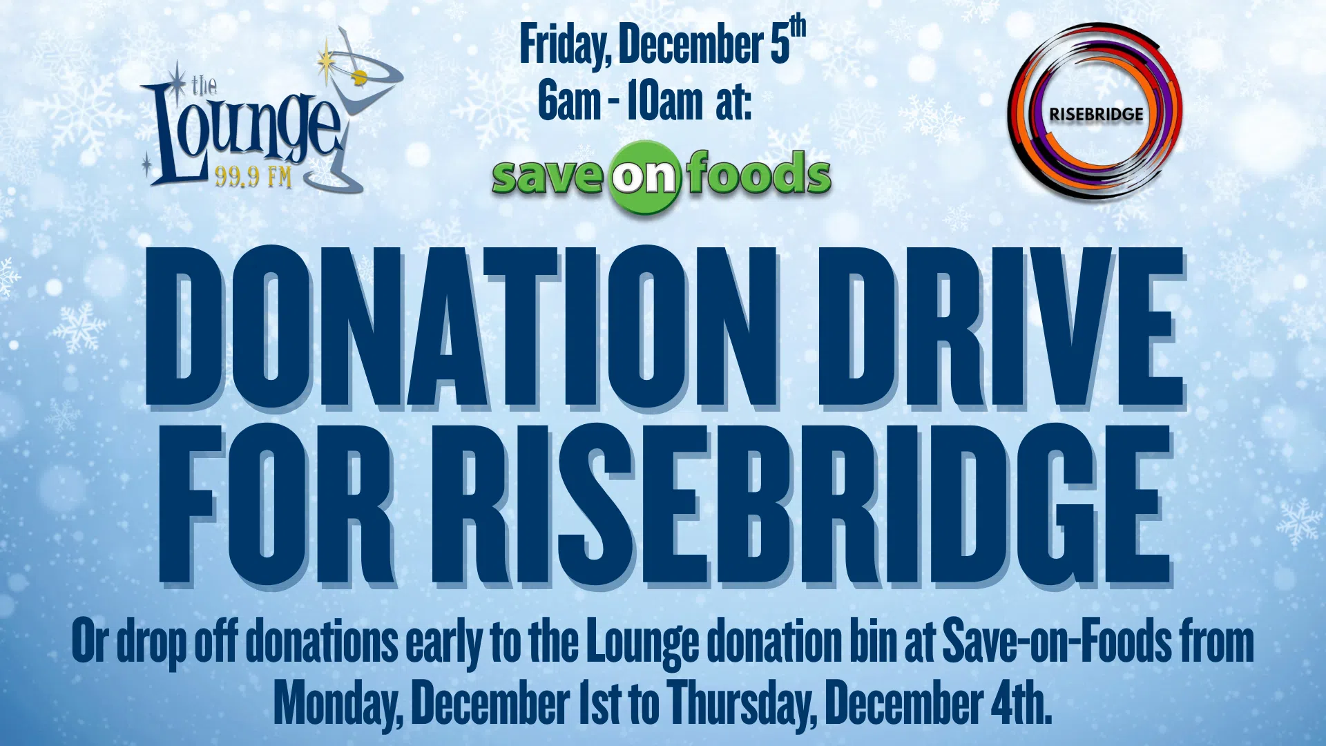 The Lounge's Donation Drive for Risebridge