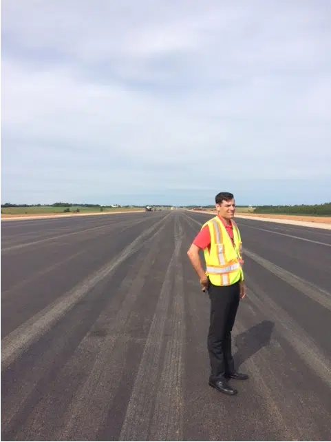 Asphalt being laid for Airport's runway extension