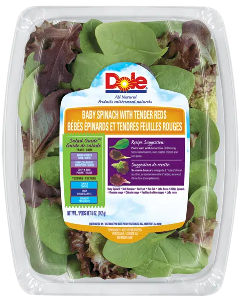 Recall: Dole Baby Spinach with Reds