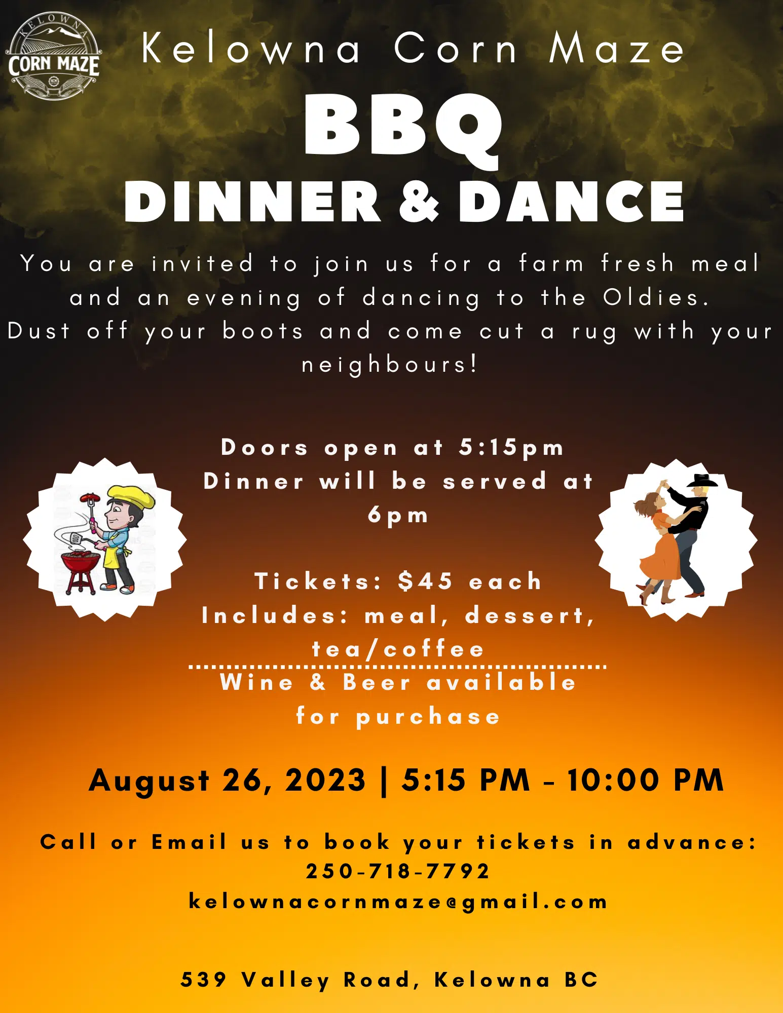 Kelowna Corn Maze BBQ Dinner & Dance New Country 100.7 Kelowna