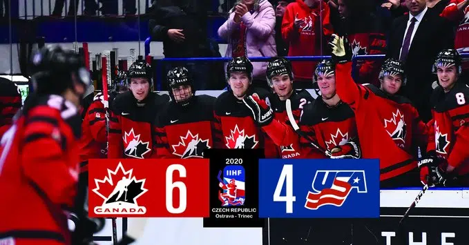 Team Canada Defeats USA 6-4 at World Juniors