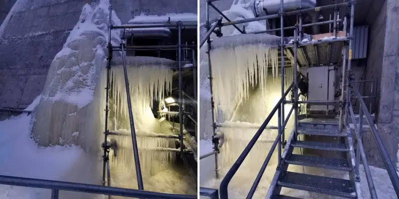 Nalcor States No Safety Risk After Photos Emerge of Ice Forming on Muskrat Falls Dam