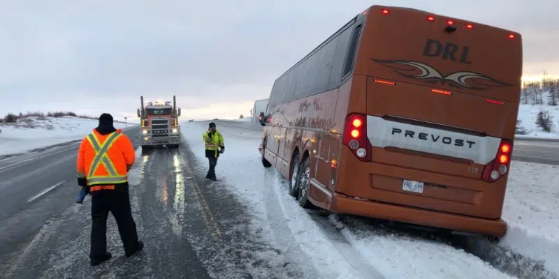 Traffic Detoured as DRL Bus Leaves Road Near Butter Pot Park