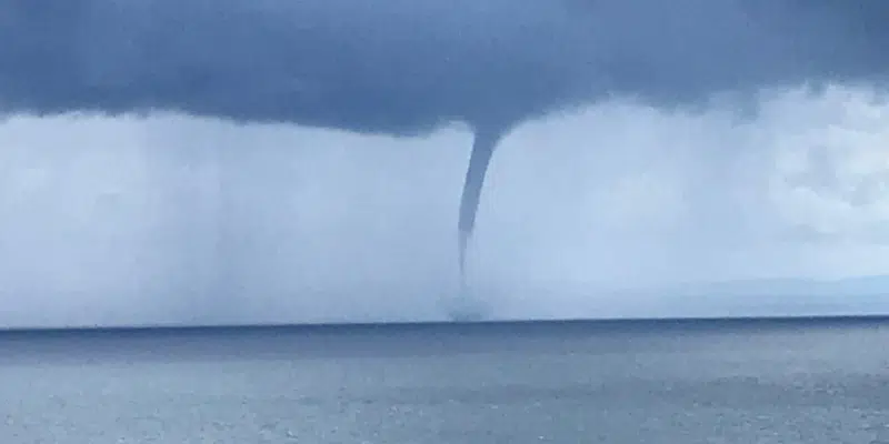 Water Spout Near Bay St. George Associated with Thunderstorms