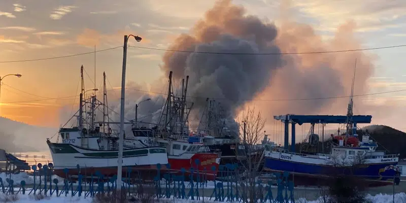 Crews Battle Vessel Fire at Fermeuse Marine Centre