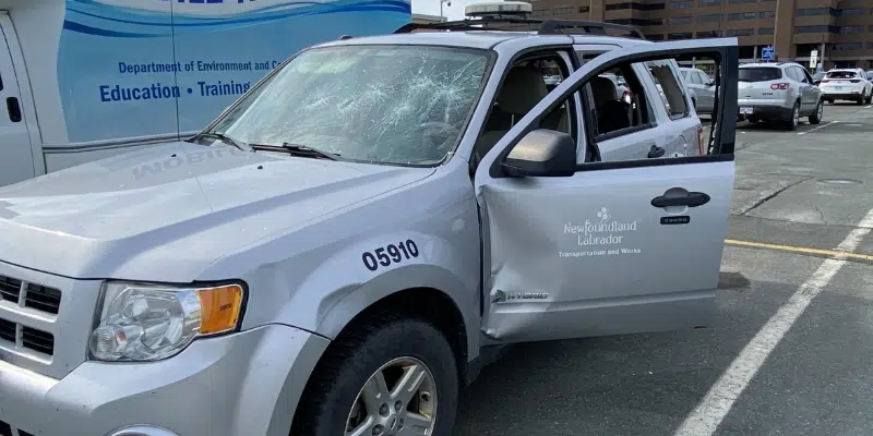 Government Vehicles Vandalized at Confederation Building