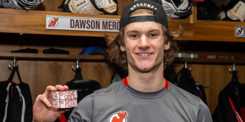 Newfoundlander Dawson Mercer Registers First NHL Point in First Game