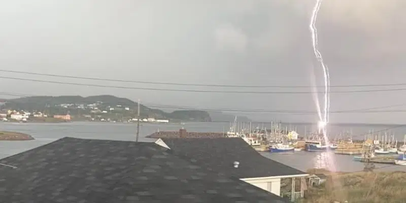 Lightning Damages Iceberg Quest Ocean Tours Gangway in Twillingate