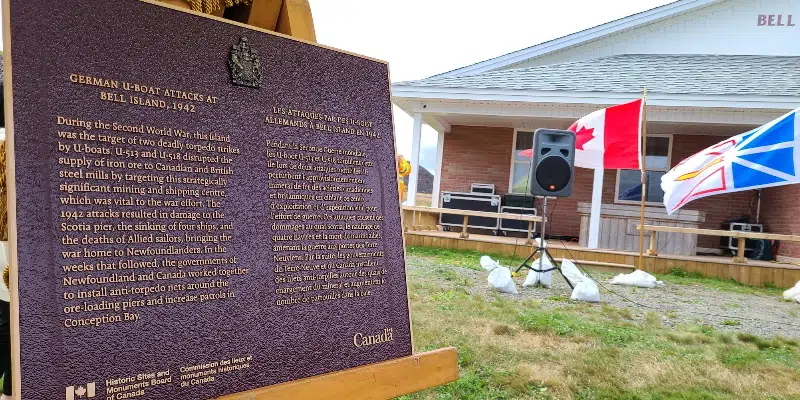 Plaque Unveiled Commemorating German U-Boat Attacks off Bell Island During WWII