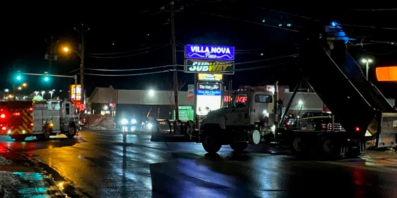 Town Dump Truck Takes Down Power Line in CBS