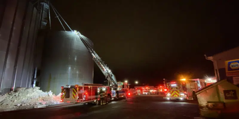 Firefighters Battle Blaze at Country Ribbon Feed Silo