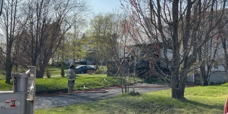 Firefighters Battle Blaze in Grand-Falls Windsor