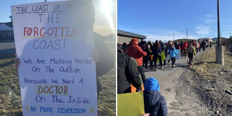 Large Crowd Rally Against ER Closures in Harbour Breton