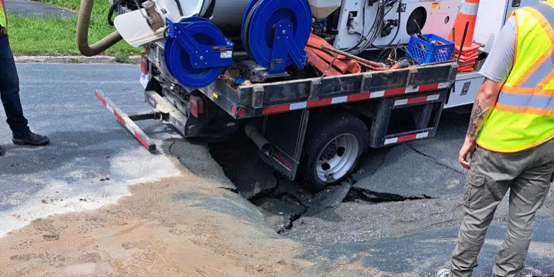 Repair Work Underway, Water Main Break in Centre of St. John's